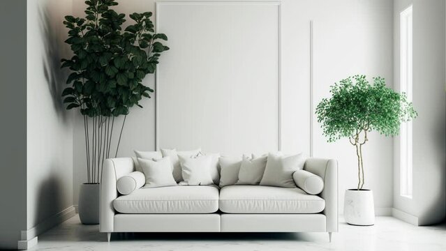living room interior background. Front view