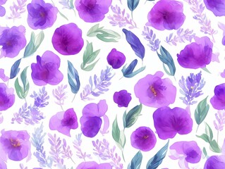 seamless pattern with flowers created with generative ai