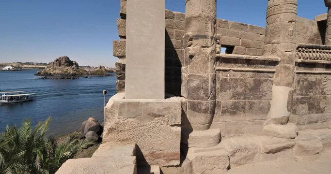 Philae temples, the temple of Hathor, Aswan, upper Egypt