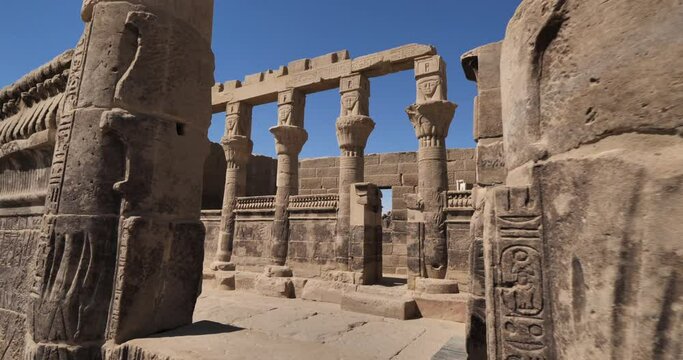 Philae temples, the temple of Hathor, Aswan, upper Egypt