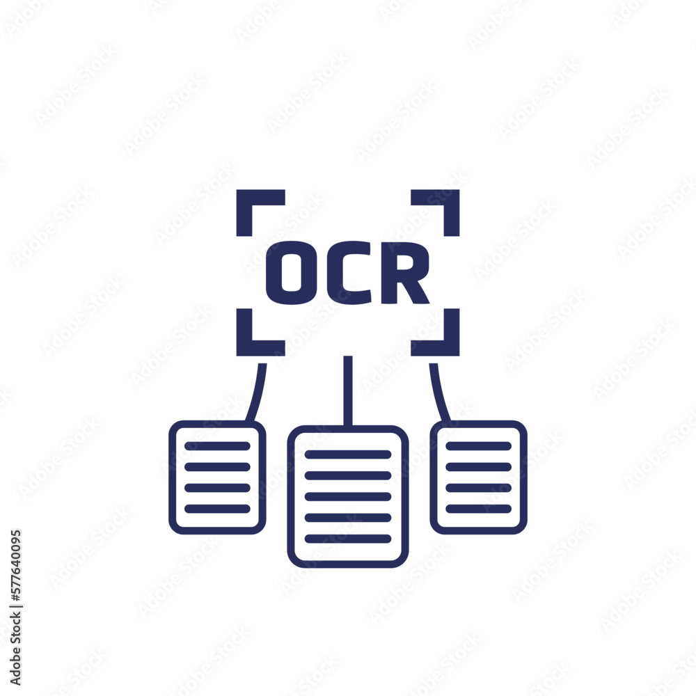 Poster ocr, optical character recognition icon for apps and web