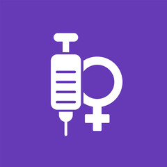 Estrogen therapy icon with a syringe