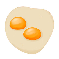 Fried Eggs isolated on transparent background 