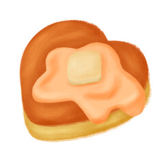 Pancake Heart isolated on transparent background 