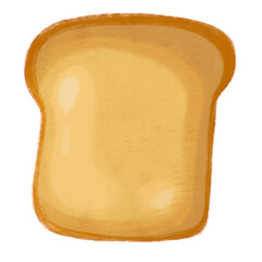 Piece Of Bread isolated on transparent background 