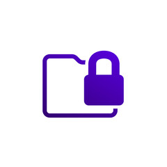 locked folder icon, vector pictogram