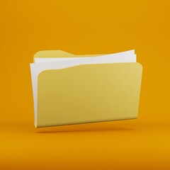 folder with paper Illustration of data folder icon