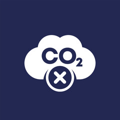 ban carbon emissions, no co2 gas icon