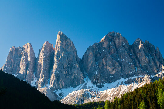 Odle group from Malga Zannes, Funes, South Tyrol, Italy