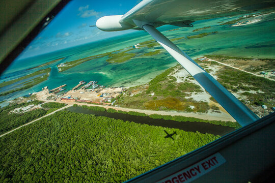 Riding copilot on the flight out of Ambergris Caye to Belize City.