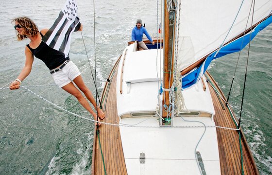 Onboard the Belouga &acirc;&euro;&oelig;Gwenva&acirc;&euro; during the &acirc;&euro;&oelig; Semaine du Golfe du Morbihan&acirc;&euro;.