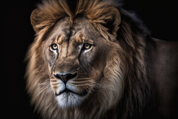 Fototapeta na wymiar Portrait of a lion, , generative ai