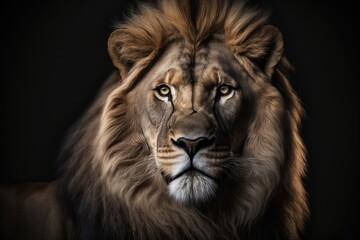 Obraz na płótnie Canvas Portrait of a lion, , generative ai