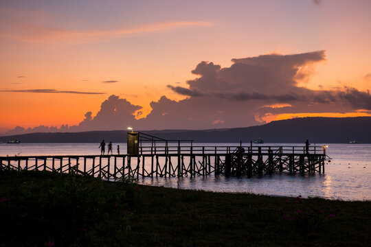 Sunrise looking out towards Bali from  Banyuwangi, Java, Indonesia