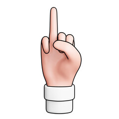 Ring Finger gesture hand 3D icon in front view - Filled outline style