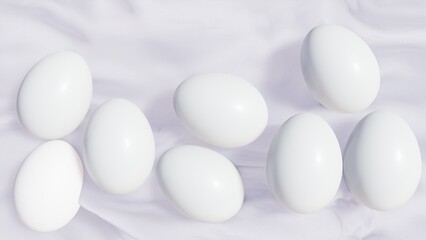 White easter eggs, isolate white background