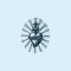 THESE HIGH QUALITY SACRED HEART JESUS VECTOR FOR USING VARIOUS TYPES OF DESIGN WORKS LIKE T-SHIRT, LOGO, TATTOO AND HOME WALL DESIGN