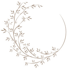 leaves branch round frame on eps. white transparent background Cover. Stock vector illustration