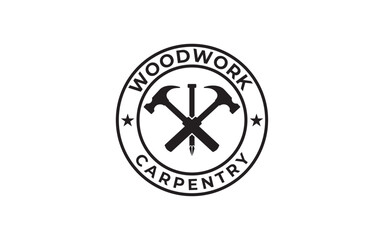 vintage carpentry and mechanic labels, emblems logo