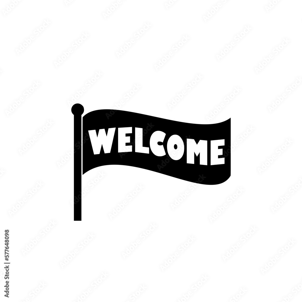 Wall mural flag welcome icon isolated on white background