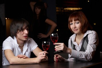 Couple in cafe