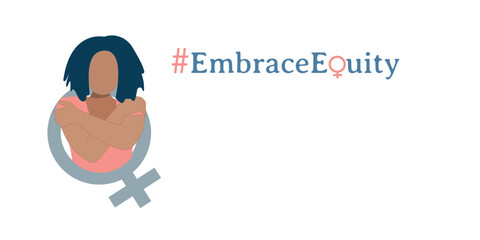 Fototapeta na wymiar Embrace Equity women vector illustration