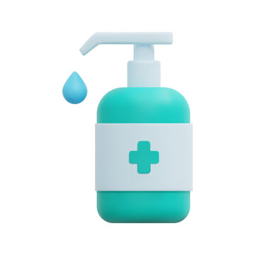 3d hand sanitizer icon vector. Isolated on white background. 3d pharmacy, medical and healthcare concept. Cartoon minimal style. 3d hygiene icon vector render illustration.