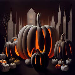 imaginary pumpkin city, generative ai