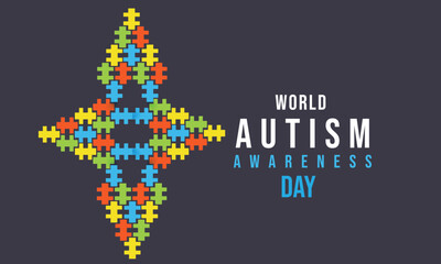 World Autism Awareness Day April 2. Template for background, banner, card, poster 