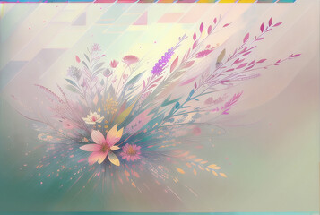 decorative background with leaves and flowers