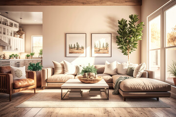 modern living room, generative ai