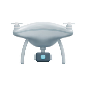 3d camera drone icon vector. Isolated on white background. 3d drone technology concept. Cartoon minimal style. 3d drone icon vector render illustration.