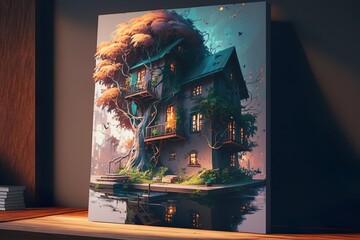 Amazing Painting  of house AI Generated 