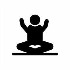 Muslim man prayer icon design like yoga gesture.