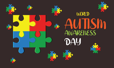 World Autism Awareness Day April 2. Template for background, banner, card, poster 