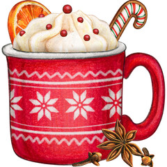 Watercolor hand drawn enamel mug