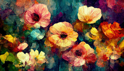 Colorful Impressions Background Wallpaper Landscape Floral | AI Generated