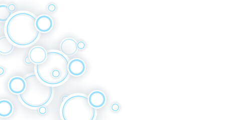 Fototapeta na wymiar Abstract white and blue circles on background. backdrop illustration for your design. Modern technology background. Vector EPS 10