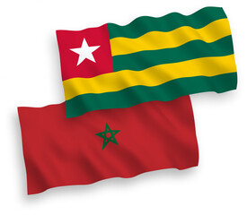 Obraz premium Flags of Togolese Republic and Morocco on a white background