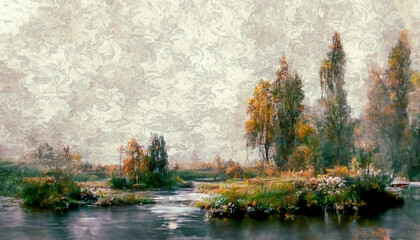 Colorful Impressions Background Wallpaper Landscape Floral | AI Generated