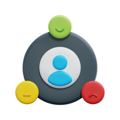 3d satisfaction icon vector. Isolated on white background. 3d customer loyalty, brand and marketing concept. Cartoon minimal style. 3d feedback icon vector render illustration.