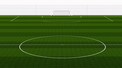 Obraz premium Rendering. Soccer - Football Green grass turf field, isolated on white background. Illustration