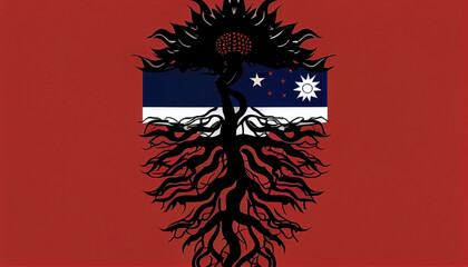 Taiwan Flag illustration. Taiwan background banner, Taiwanese patriot patriotism, Taiwan artwork	by  generative AI