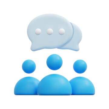 3d team chat icon vector. Isolated on white background. 3d team, teamwork and business concept. Cartoon minimal style. 3d teamwork icon vector render illustration.
