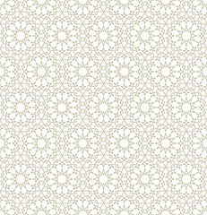 Seamless arabic geometric ornament in brown color.