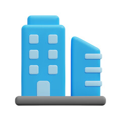 3d building icon vector. Isolated on white background. 3d building and architecture concept. Cartoon minimal style. 3d real estate icon vector render illustration.