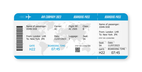 Boarding pass ticket template. Airplane ticket template - obrazy, fototapety, plakaty