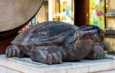 marble turtle on a stone