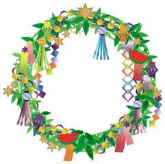 七夕のリース飾りのイラスト