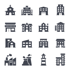 Building filled icon.